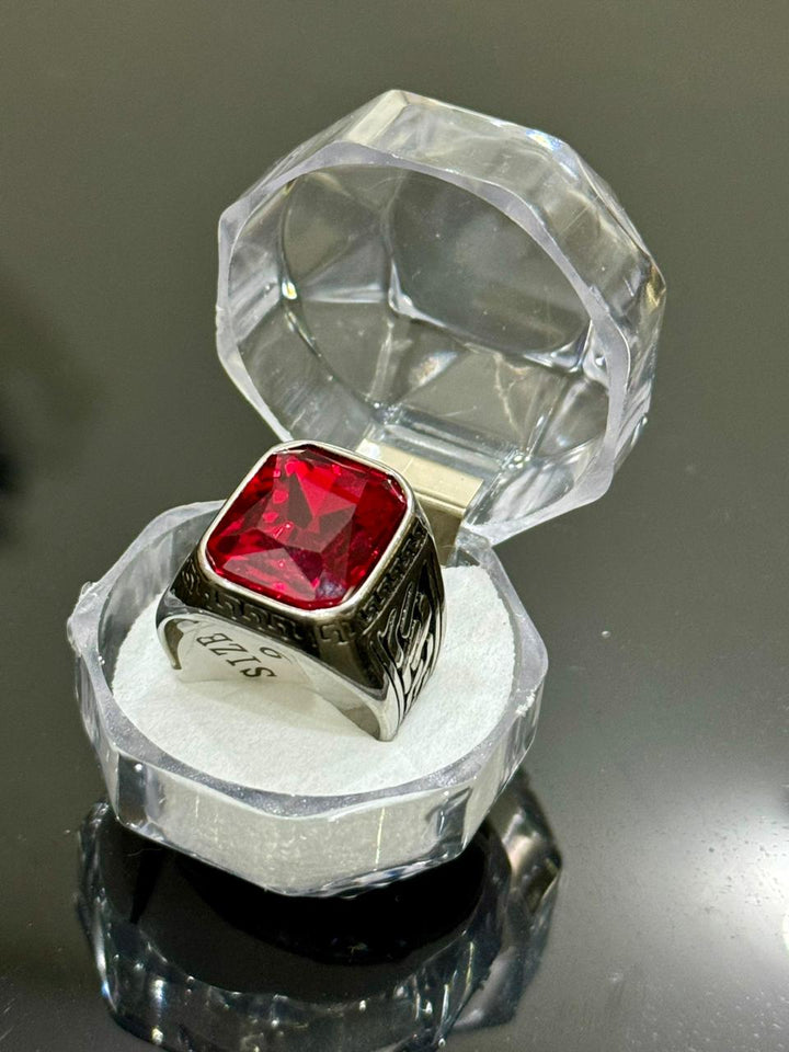 Yaqoot (Red Agate) Stone Ring – Strength & Elegance | Aura Official