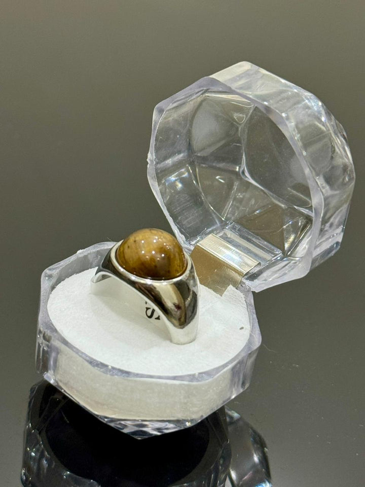 Tiger Eye Natural Stone Ring – Confidence & Protection | Aura Official