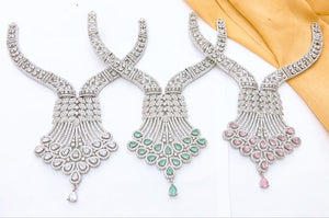 Majestic Queen Drop Necklace Set – Premium Bridal & Party Wear | Aura Official