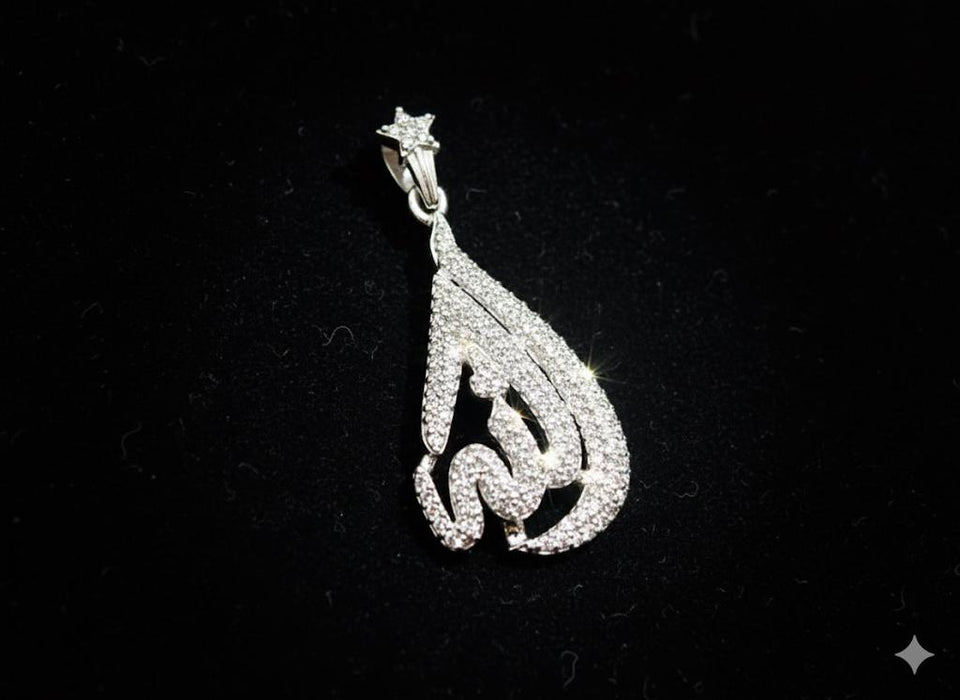 Elegant Silver-Plated Pendant with Sparkling Stones | Stylish Floral Design