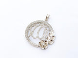 Elegant Silver-Plated Pendant with Sparkling Stones | Stylish Floral Design