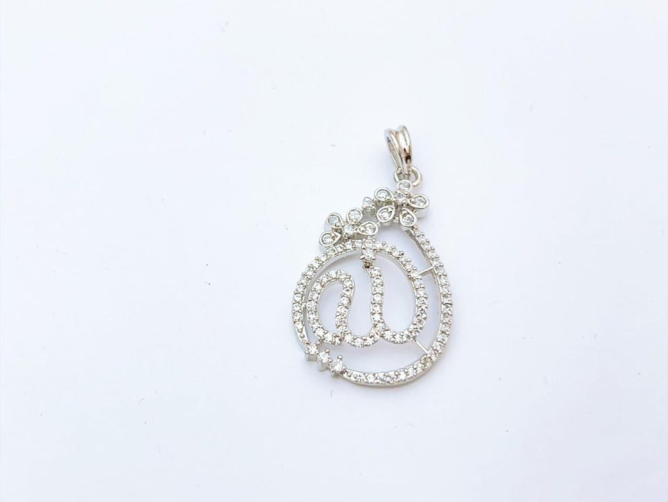 Elegant Silver-Plated Pendant with Sparkling Stones | Stylish Floral Design