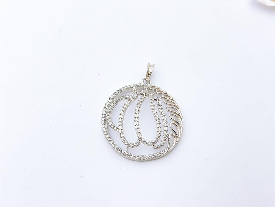 Elegant Silver-Plated Pendant with Sparkling Stones | Stylish Floral Design