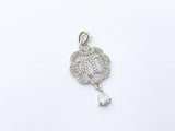 Elegant Silver-Plated Pendant with Sparkling Stones | Stylish Floral Design