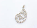 Elegant Silver-Plated Pendant with Sparkling Stones | Stylish Floral Design