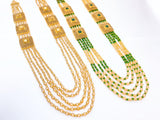 Royal Multi-Layer Beaded Necklace Set | Traditional Long Mala with Kundan Pendant