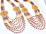 Royal Multi-Layer Beaded Necklace Set | Traditional Long Mala with Kundan Pendant
