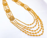 Royal Multi-Layer Beaded Necklace Set | Traditional Long Mala with Kundan Pendant