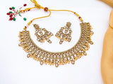 Traditional Kundan Style Gold-Plated Necklace Set with Earrings | Party & Wedding Jewelry