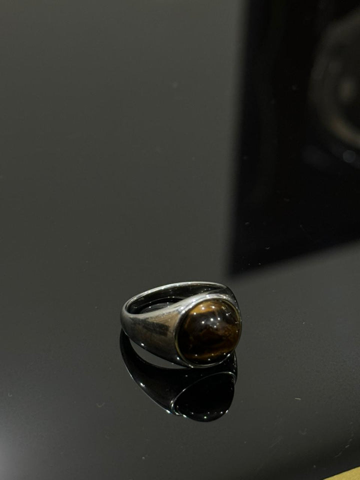 Tiger Eye Natural Stone Ring – Confidence & Protection | Aura Official