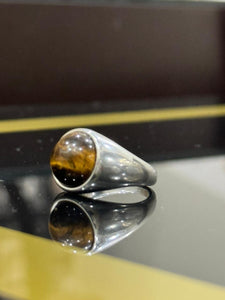 Tiger Eye Natural Stone Ring – Confidence & Protection | Aura Official