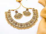 Traditional Kundan Style Gold-Plated Necklace Set with Earrings | Party & Wedding Jewelry