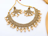 Traditional Kundan Style Gold-Plated Necklace Set with Earrings | Party & Wedding Jewelry